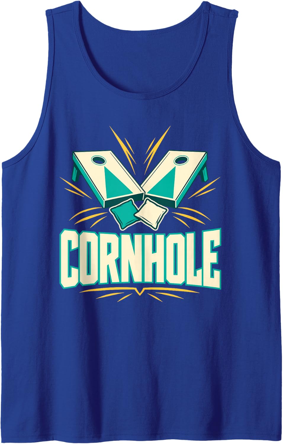 Cornhole Game Board Outdoor Yard Party Sleeveless Tank Top - Royal Blue
