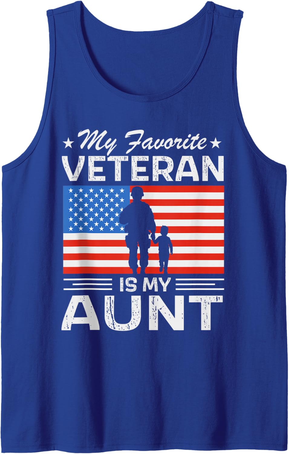 Veterans Day Military My Favorite Veteran is My Aunt Sleeveless Tank Top - Royal Blue