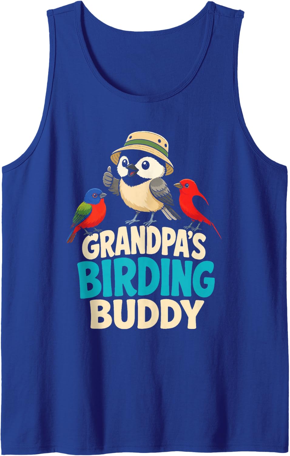 Bird Watching Kids Gift Grandpa's Birding Buddy Tank Top - Royal Blue
