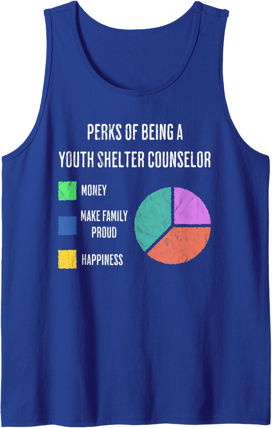 Youth Shelter Counselor Perks Funny Job Sleeveless Tank Top - Royal Blue