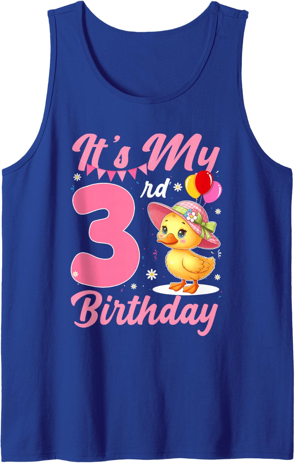 It's My 3rd Birthday Duck Lover 3 Year Old Birthday Party Tank Top - Royal Blue
