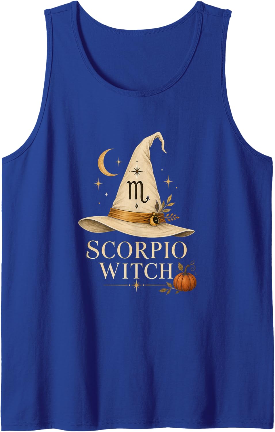 Scorpio Witch Astrology Halloween Zodiac Star Sign Sleeveless Tank Top - Royal Blue