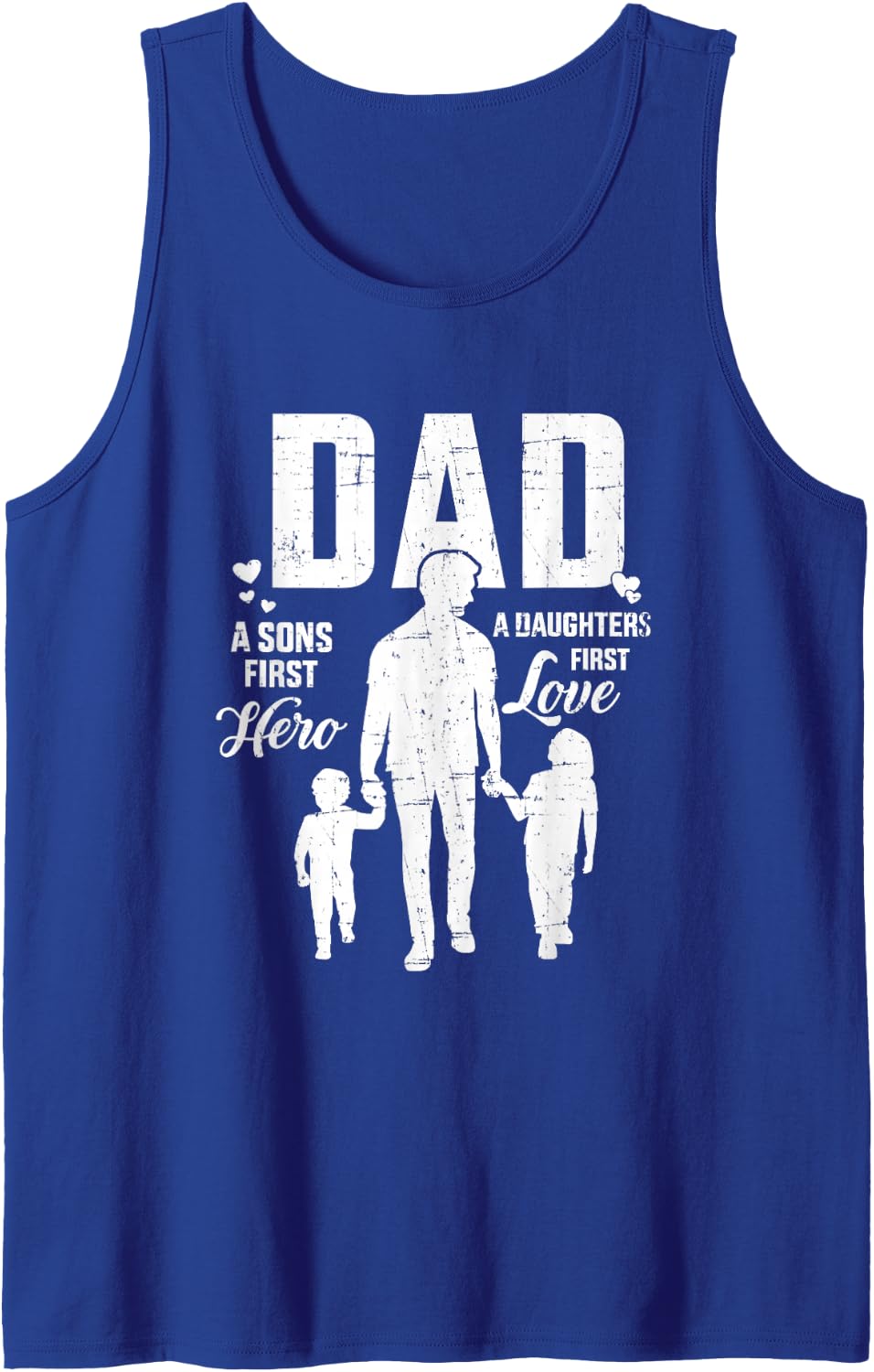 Dad sons First Daughters Love for Father's Day Sleeveless Tank Top - Royal Blue