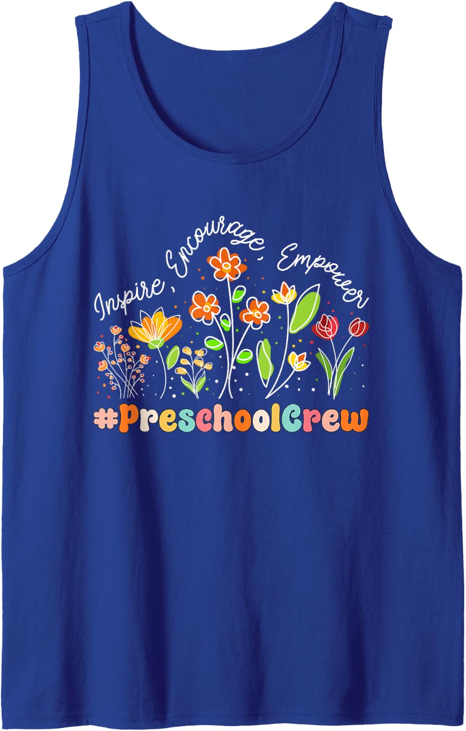 Preschool Crew Appreciation Week Teacher Back to School Sleeveless Tank Top - Royal Blue