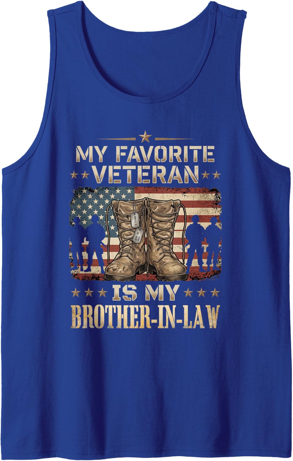 My Favorite Veteran is My Brother-in-Law Father's Veteran Sleeveless Tank Top - Royal Blue