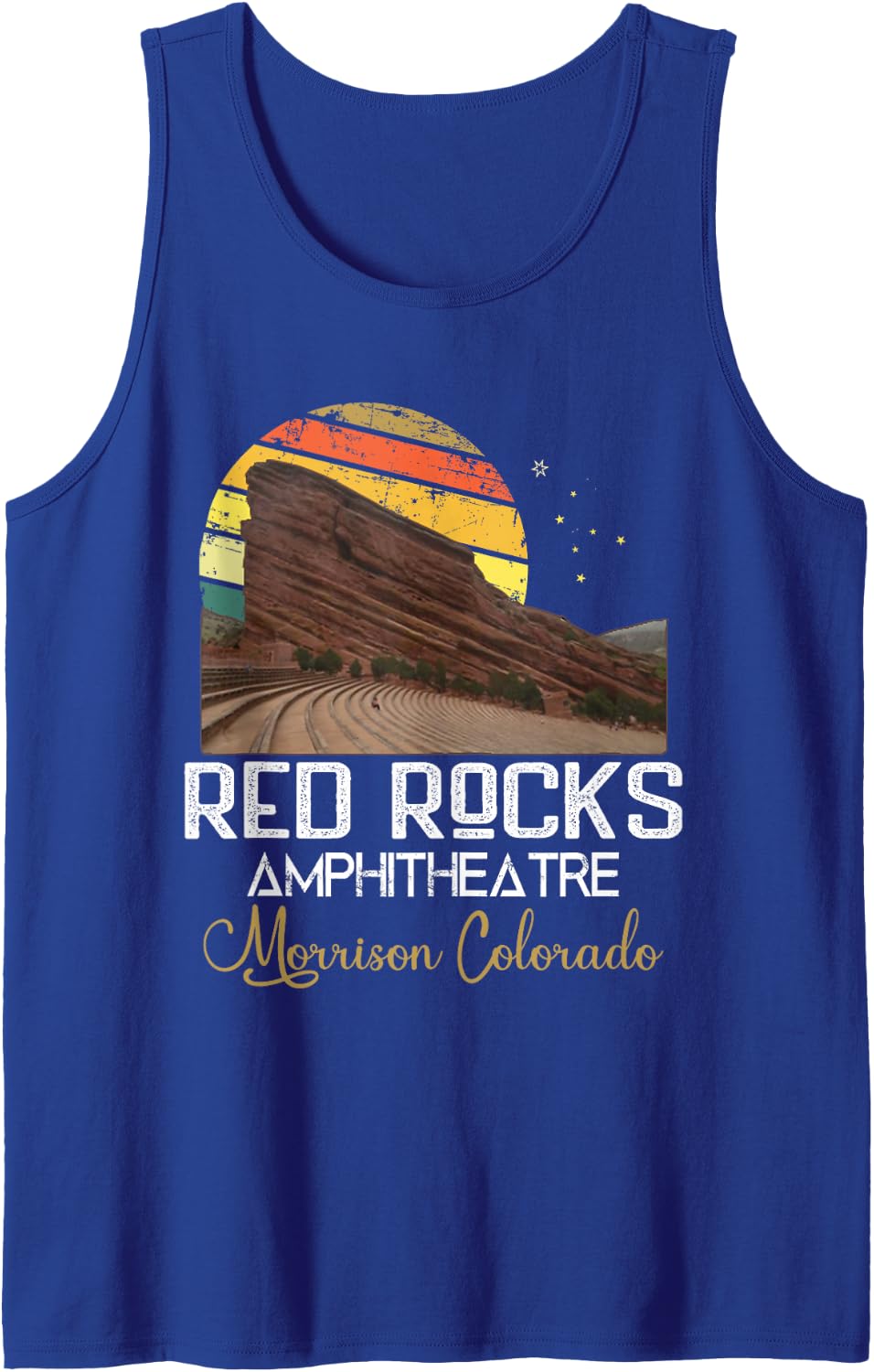 Red Rocks Morrison Colorado Amphitheater Tank Top - Royal Blue