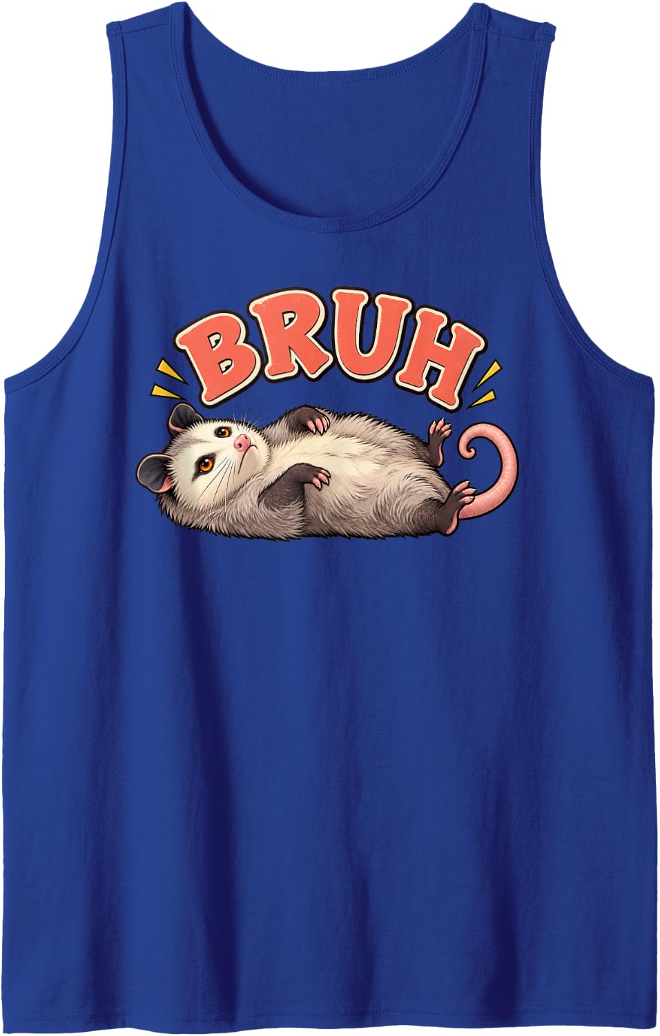 Funny Opossum Dramatic Animal Reaction Artwork Sleeveless Tank Top - Royal Blue