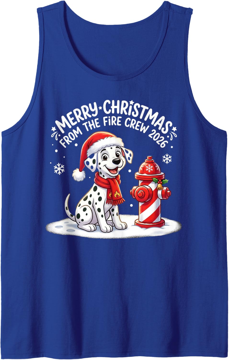 Fire Department Christmas 2026 Firefighter Crew Dog Sleeveless Tank Top - Royal Blue