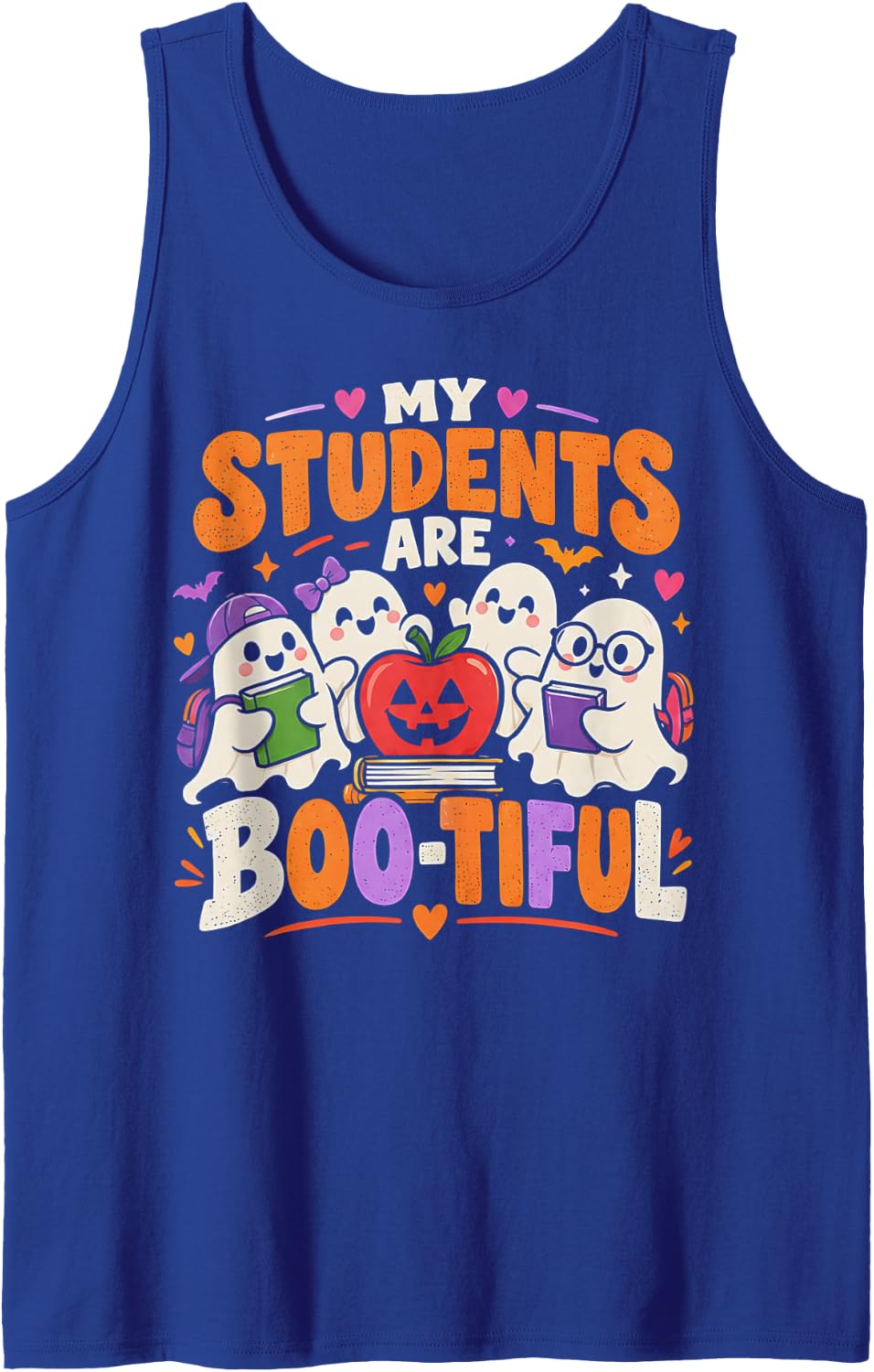 My Students are Boo-Tiful Funny Spook Teacher Halloween Sleeveless Tank Top - Royal Blue