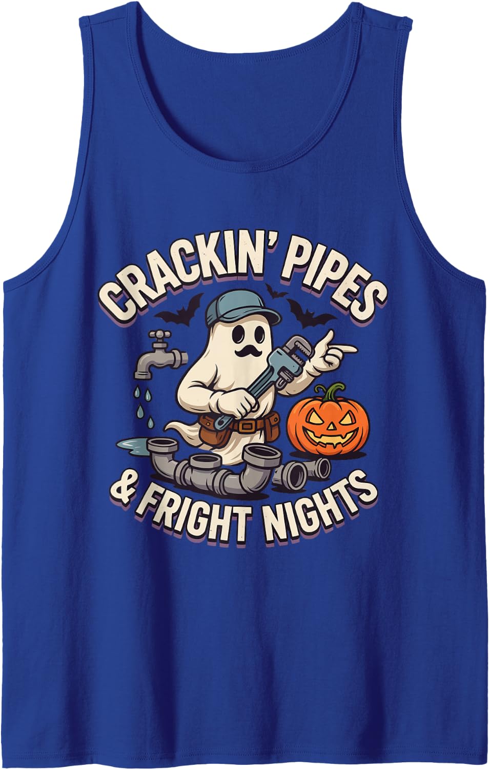 Halloween Plumber Sleeveless Tank Top - Royal Blue