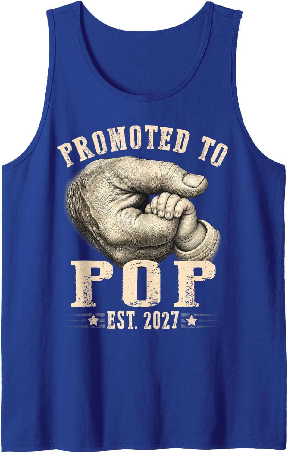 Mens Promoted to Pop est.2027 Father's Day First time Papa Tank Top - Royal Blue