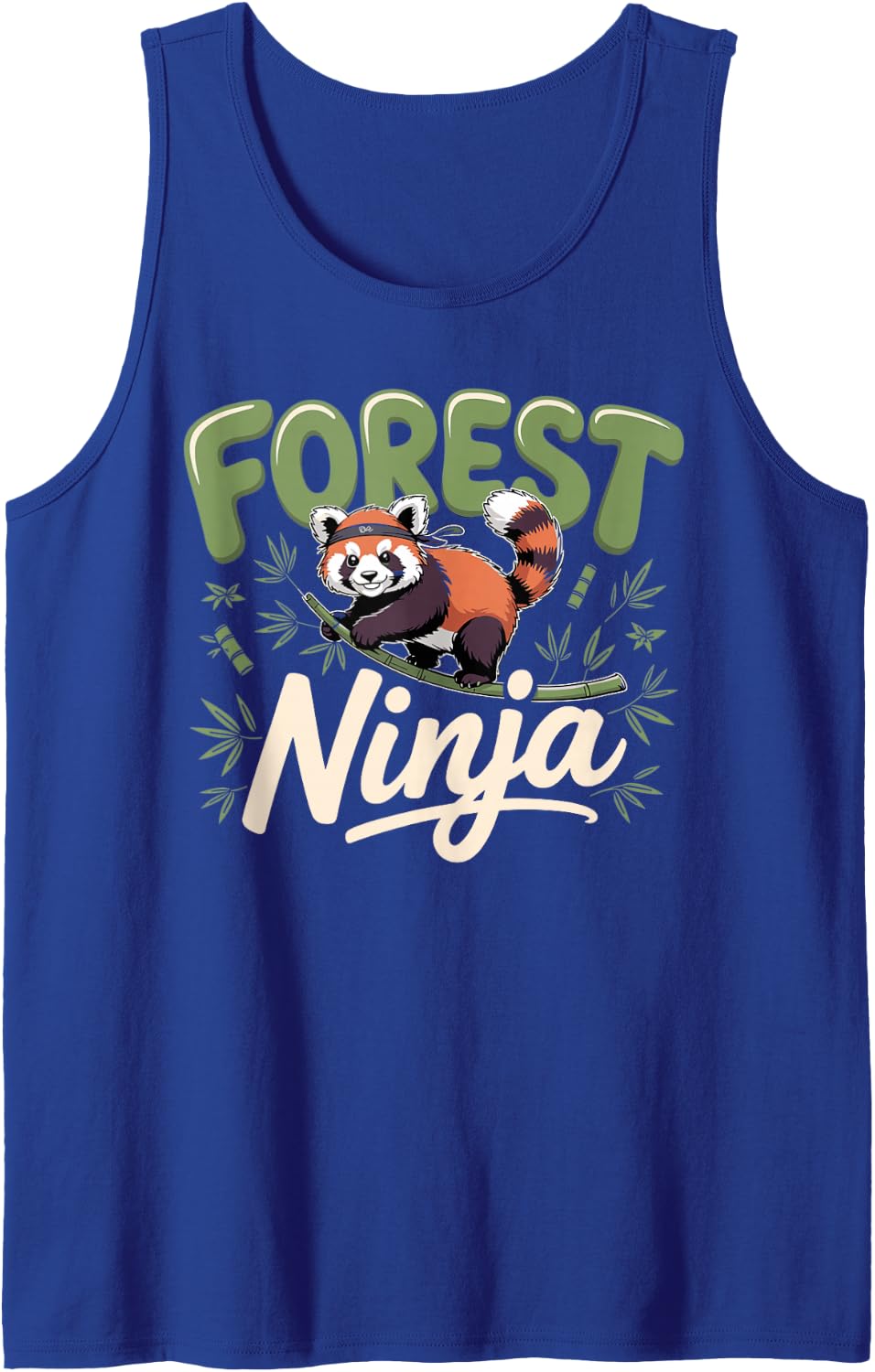 Forest Ninja Red Panda Wildlife Animal Lover Sleeveless Tank Top - Royal Blue