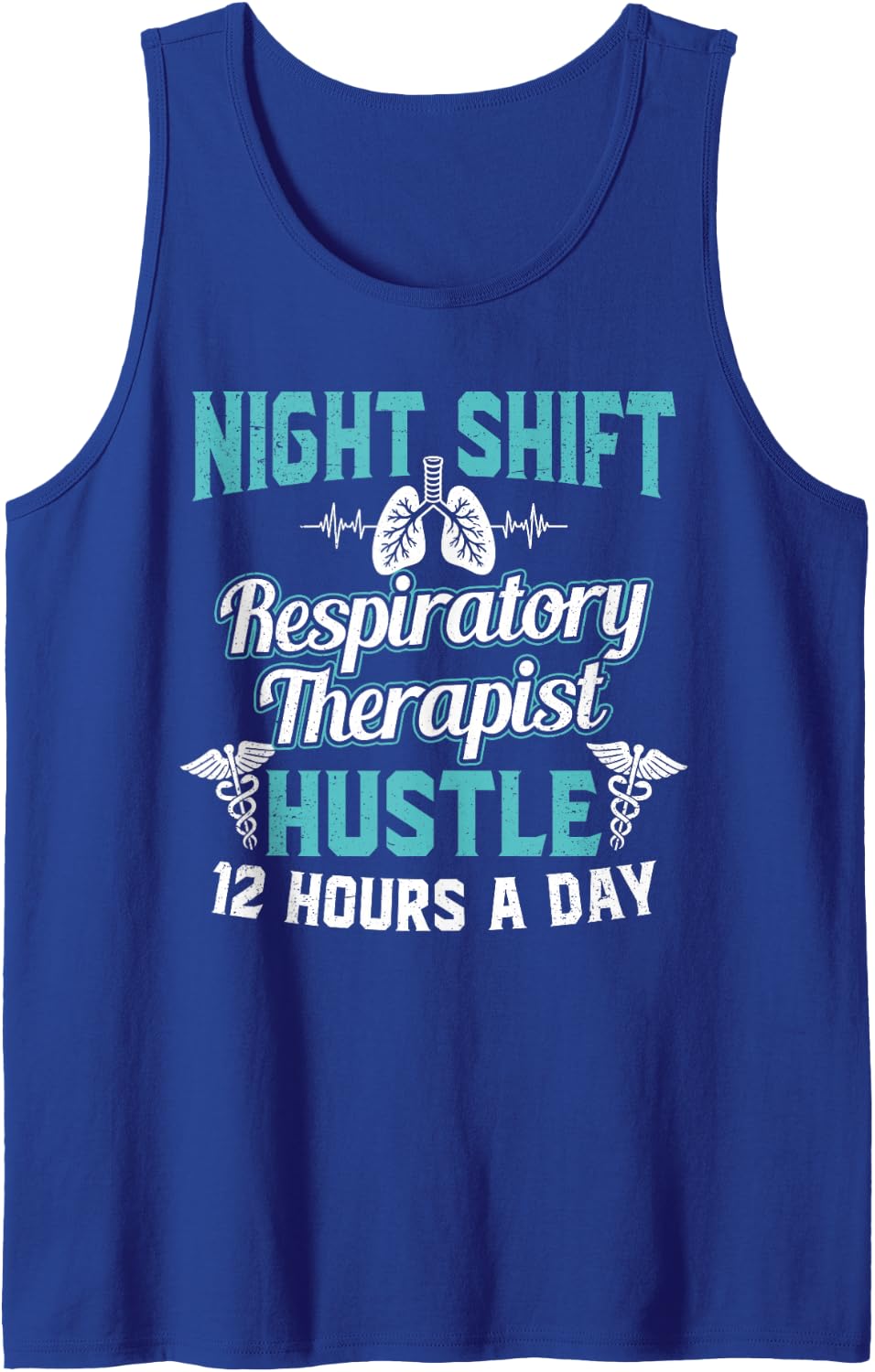 Night Shift Respiratory Therapist RT Therapy RRT Tank Top - Royal Blue