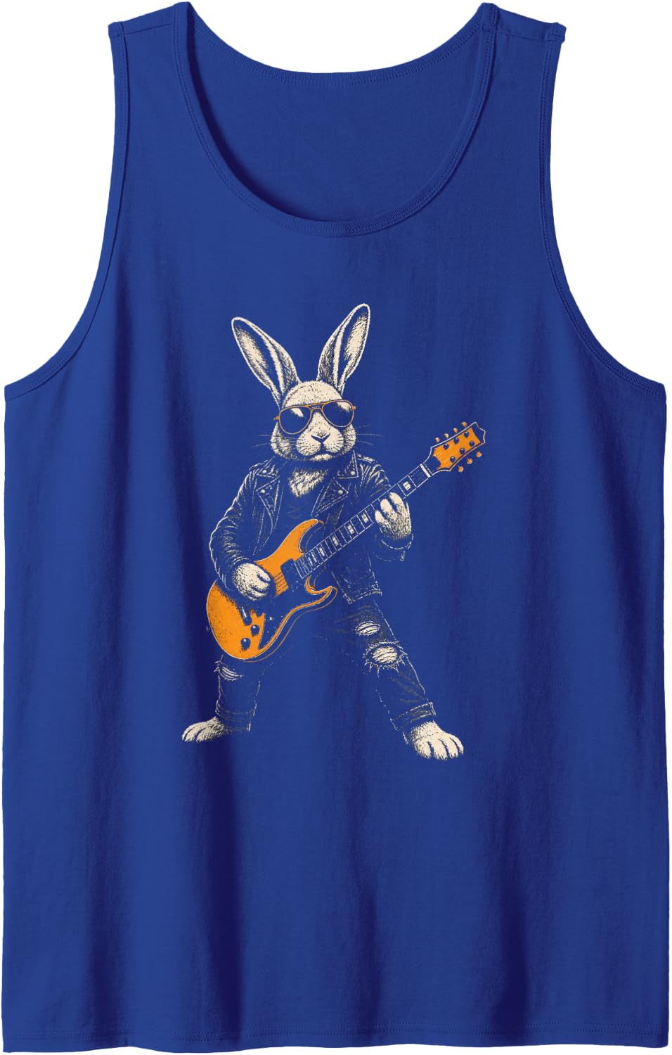 Guitar Rabbit Rock Cool Funny Guitarist Music Gift Tank Top - Royal Blue