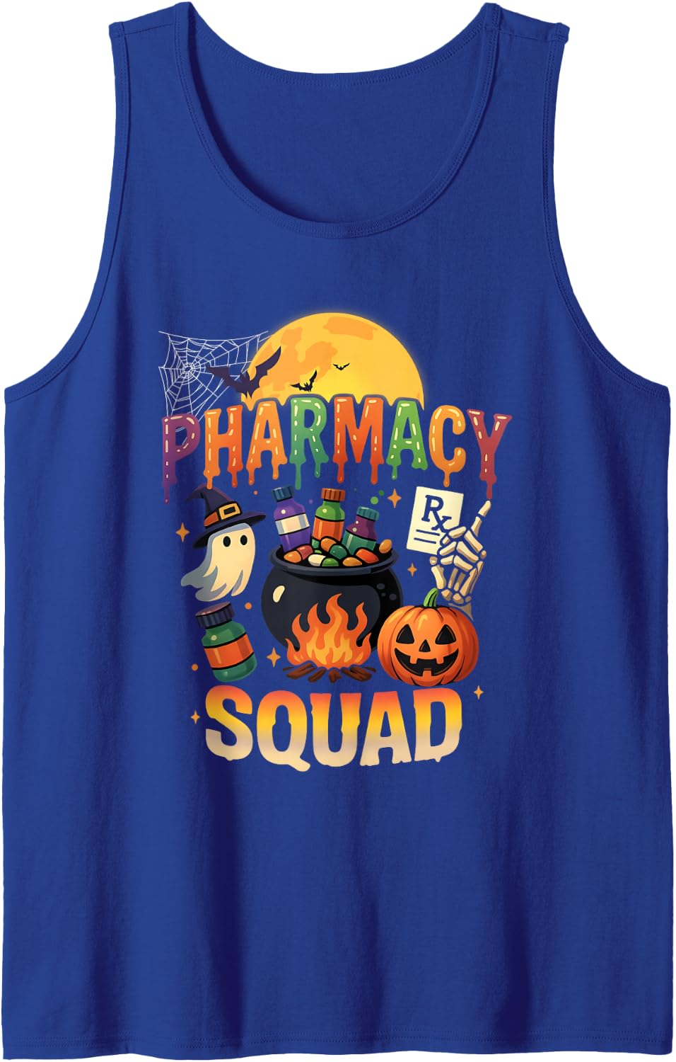 Pharmacy Squad Halloween for Pharmacist and Technician Sleeveless Tank Top - Royal Blue
