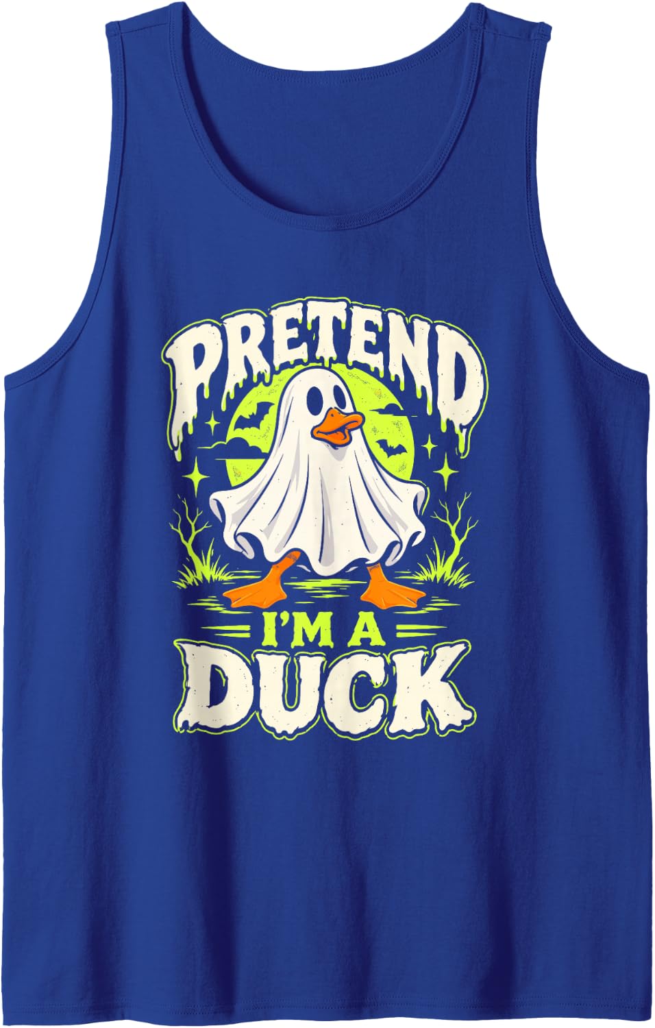 Halloween Vintage Badge Pretend I'm A Duck Costume Sleeveless Tank Top - Royal Blue