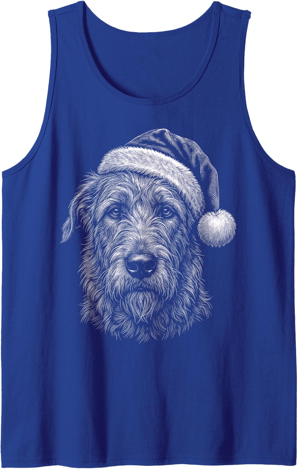 Irish Wolfhound Christmas Santa Hat Sleeveless Tank Top - Royal Blue
