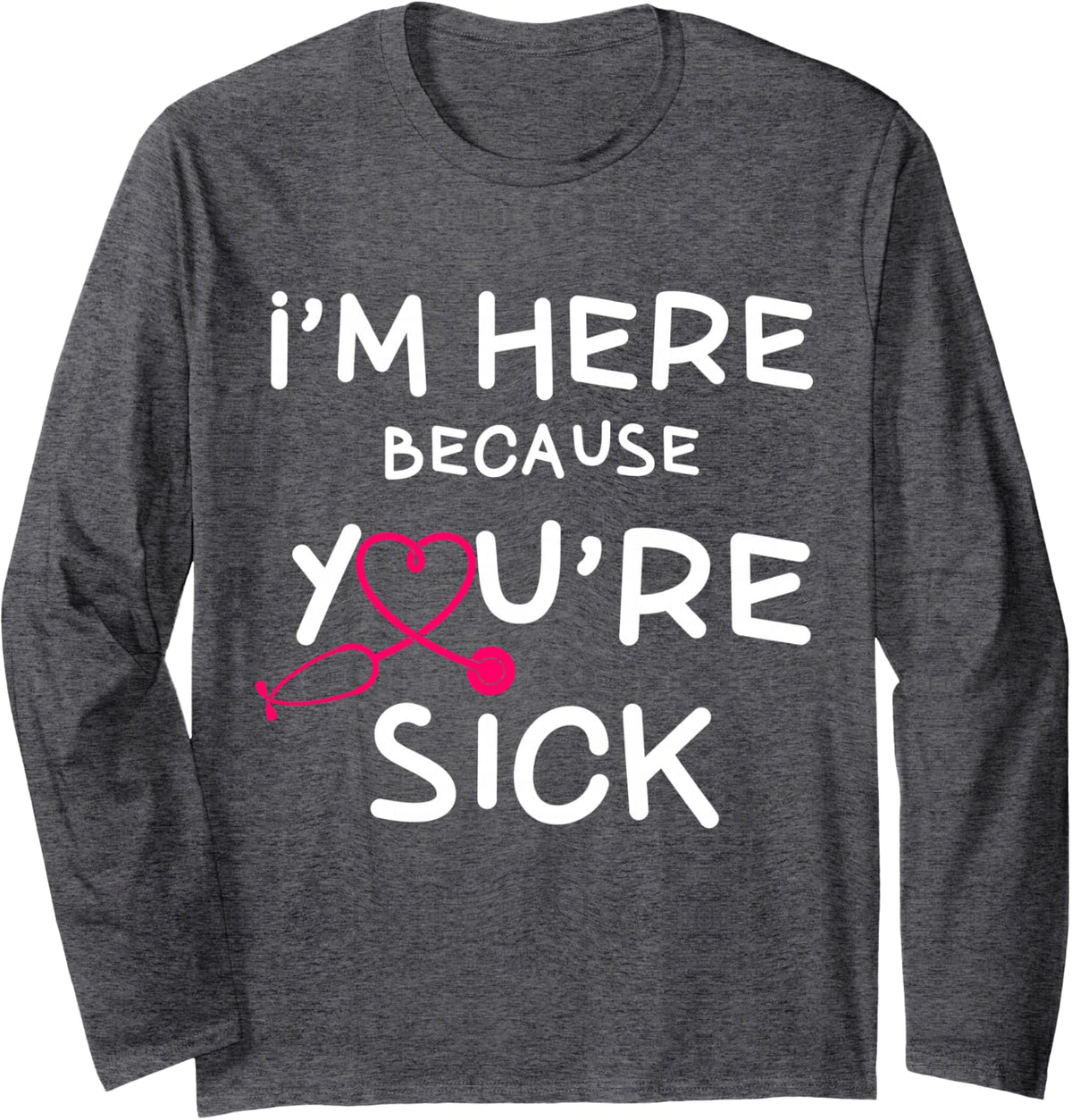 RN LVN CNA NP Nurse Practitioner Cool Nursing Graduate Gift Long Sleeve T-Shirt - Adult Unisex Dark Heather Grey