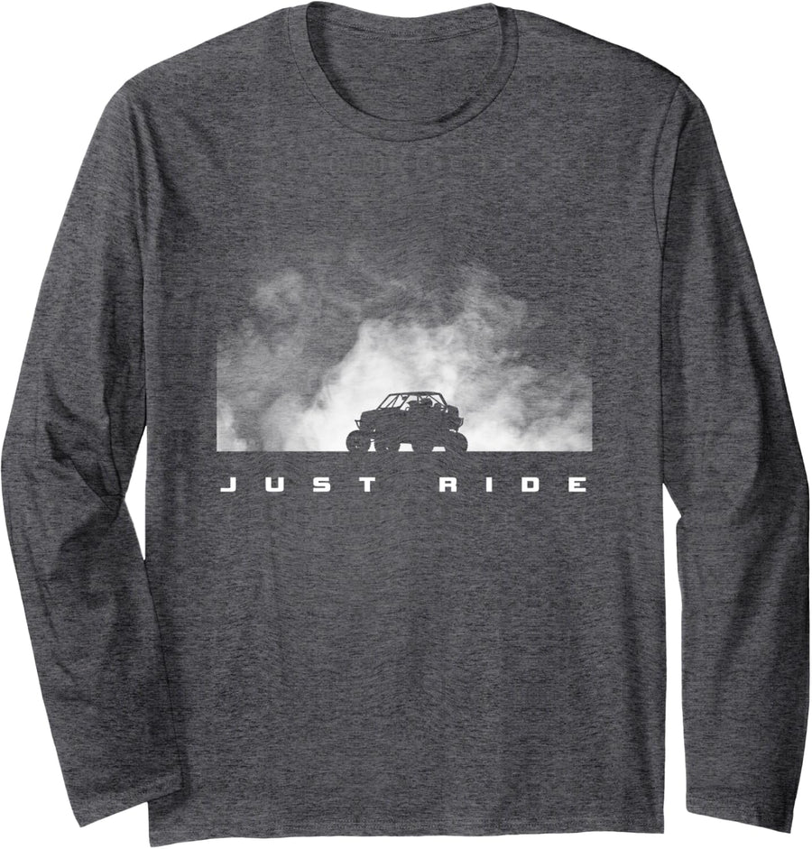 Just Ride Off Road Quad ATV Apparel - Off Road Quad ATV Long Sleeve T-Shirt - Adult Unisex Dark Heather Grey