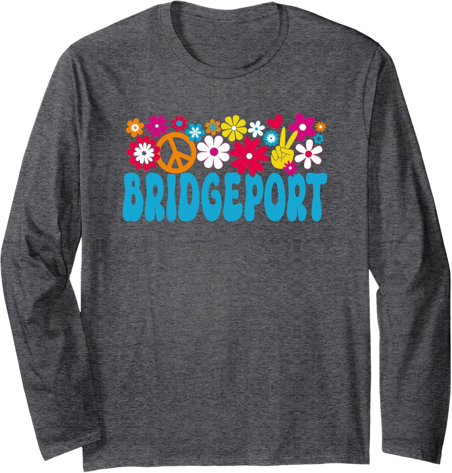 70s Bridgeport Long Sleeve T-Shirt - Adult Unisex Dark Heather Grey