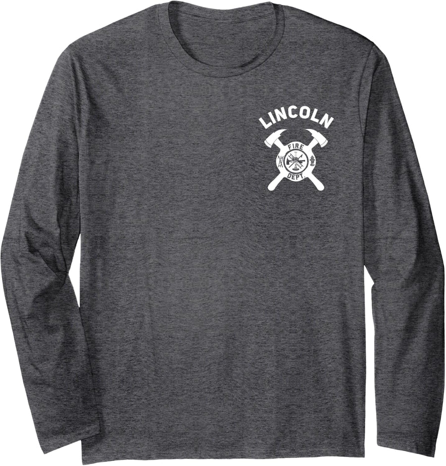 City Of Lincoln Fire Department Nebraska Firefighter Long Sleeve T-Shirt - Adult Unisex Dark Heather Grey