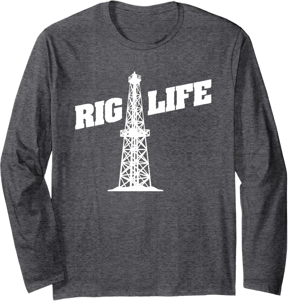 Rig Life Oilfield Long Sleeve T-Shirt - Adult Unisex Dark Heather Grey