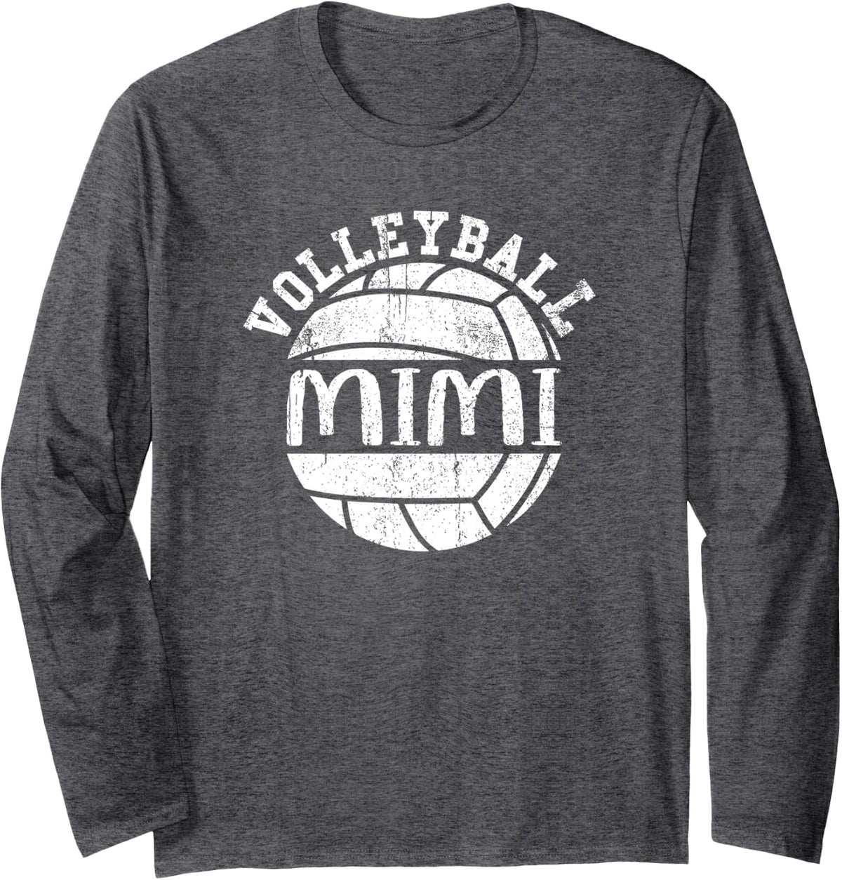 Volleyball Mimi for women Long Sleeve T-Shirt - Adult Unisex Dark Heather Grey