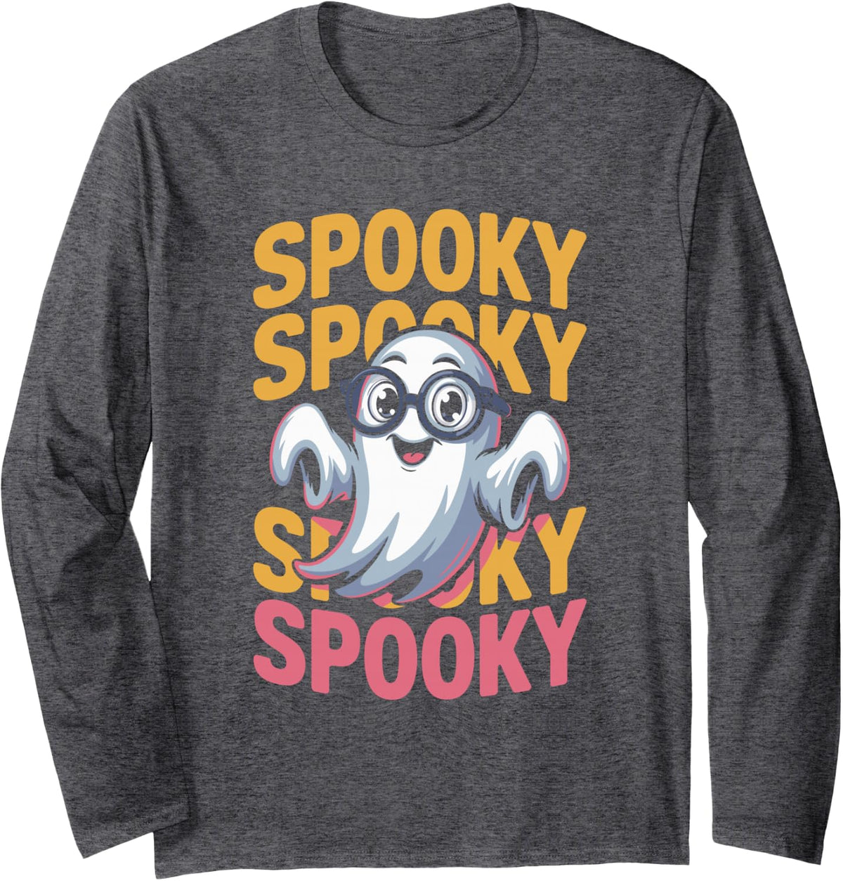 Spooky Optometrist Halloween T-Shirt Long Sleeve T-Shirt - Adult Unisex Dark Heather Grey