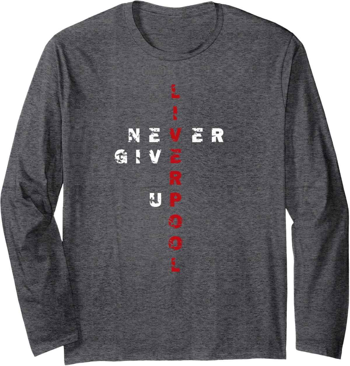 Liverpool T-Shirt Gift Liverpool England Great Britain Long Sleeve T-Shirt - Adult Unisex Dark Heather Grey