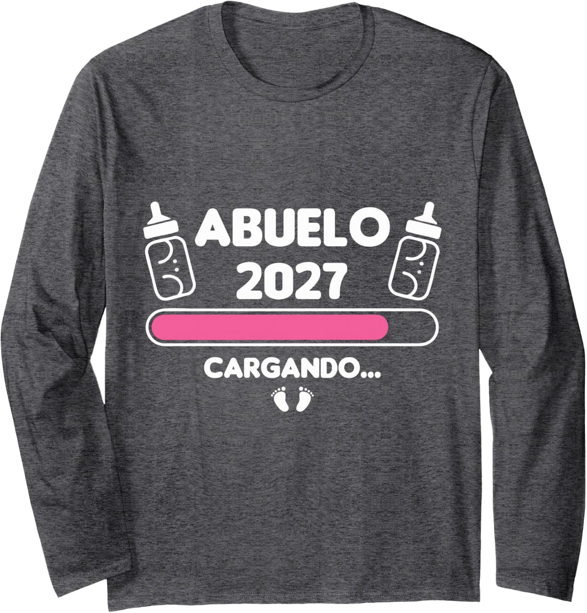 Abuelo 2027 Cargando Barra de Carga Anuncio Embarazo Long Sleeve T-Shirt - Adult Unisex Dark Heather Grey