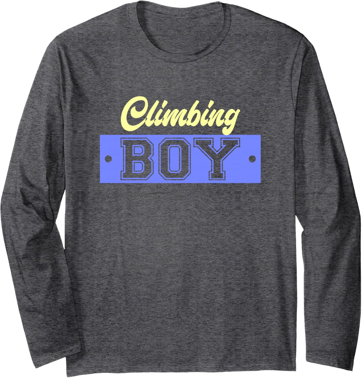 Climbing Boy Climber Long Sleeve T-Shirt - Adult Unisex Dark Heather Grey