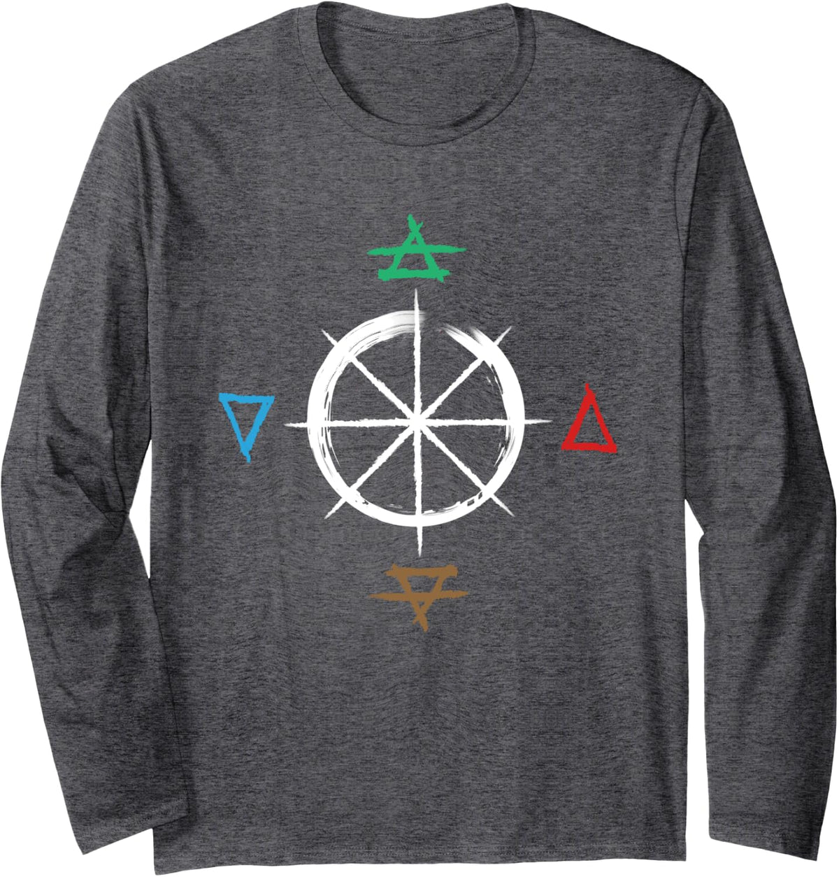 Philosopher Stones Symbols Alchemist Long Sleeve T-Shirt - Adult Unisex Dark Heather Grey