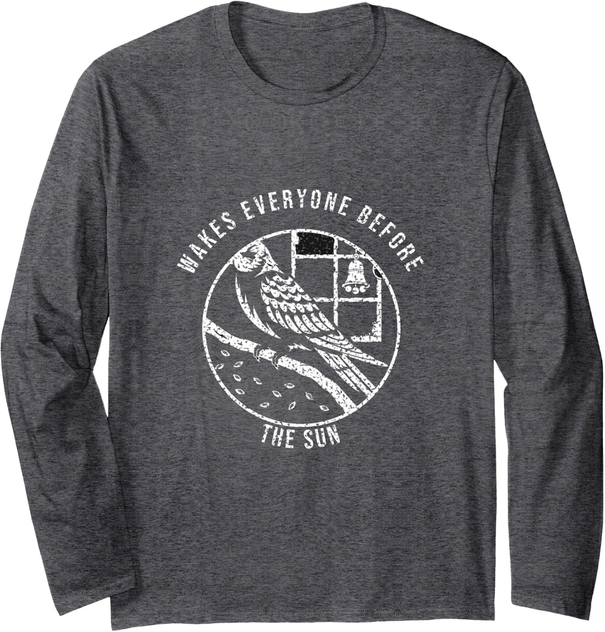Cockatiel - Wakes Everyone Before The Sun - Cockatiel Owner Long Sleeve T-Shirt - Adult Unisex Dark Heather Grey