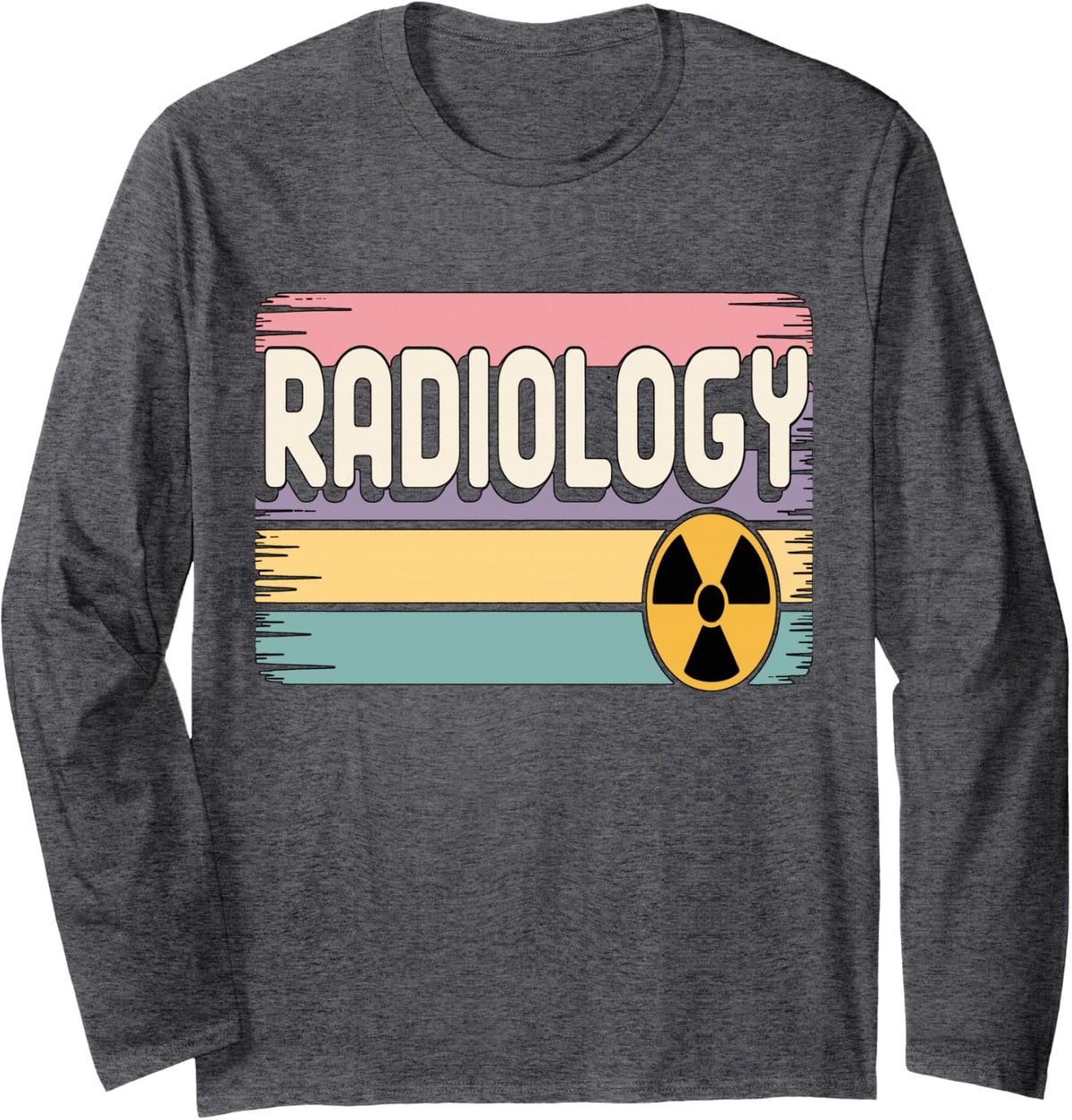 Retro Radiology Long Sleeve T-Shirt - Adult Unisex Dark Heather Grey