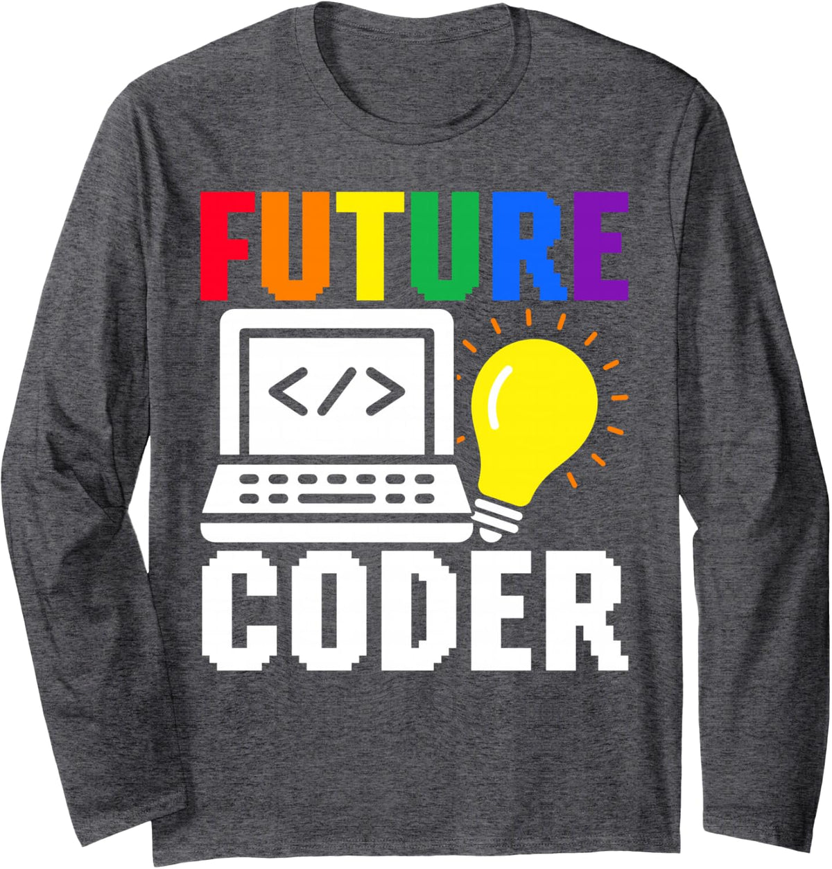 Future Coder Aspiring Programmer Computer Science Long Sleeve T-Shirt - Adult Unisex Dark Heather Grey