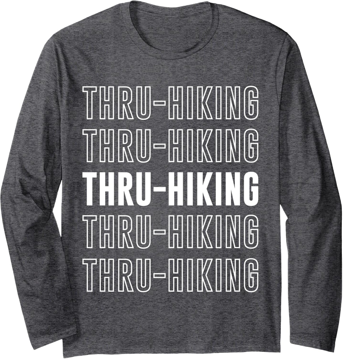 Thru-hiking Long Sleeve T-Shirt - Adult Unisex Dark Heather Grey