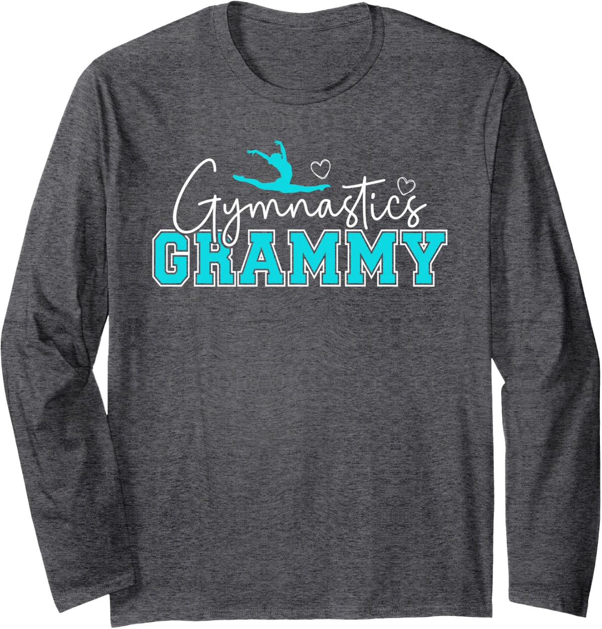 Gymnastics Grammy Grandma Proud Gymnast Grammy Long Sleeve T-Shirt - Adult Unisex Dark Heather Grey