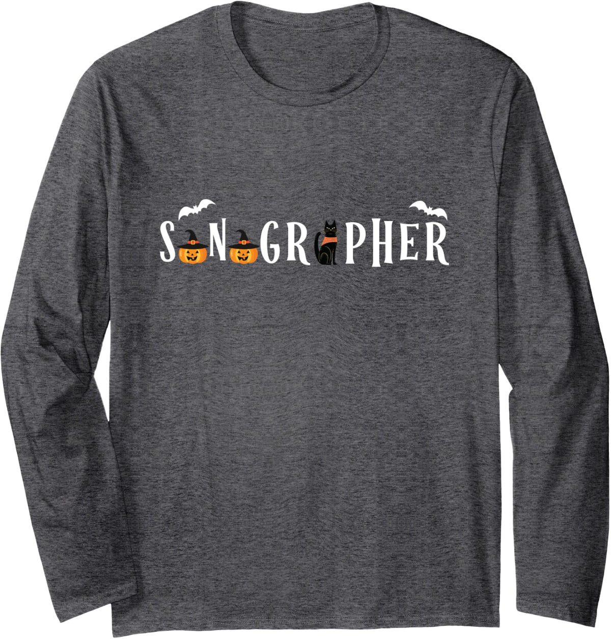 Ultrasound Tech Sonography X-Ray Scan Halloween Sonographer Long Sleeve T-Shirt - Adult Unisex Dark Heather Grey