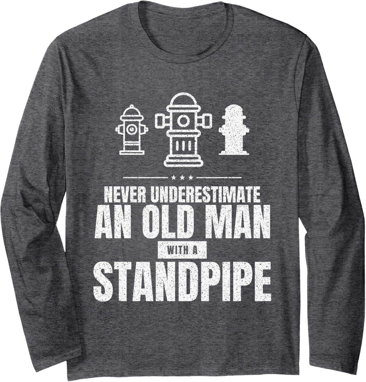 Retired Pager Turnout Night Call Station Fire Firefighter Long Sleeve T-Shirt - Adult Unisex Dark Heather Grey