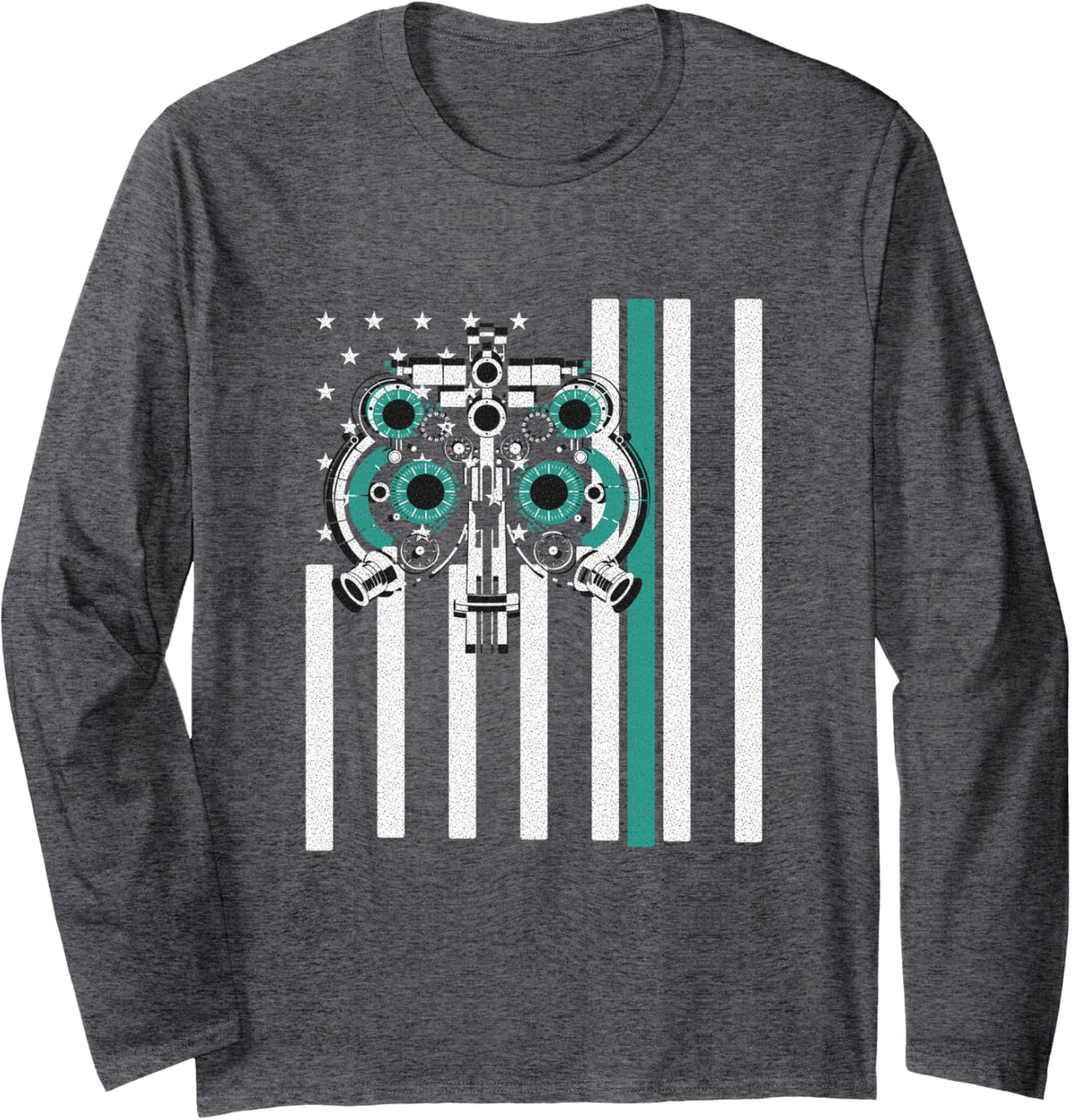 Optometrist - Squint Less Blink More - Eye Doctor Long Sleeve T-Shirt - Adult Unisex Dark Heather Grey
