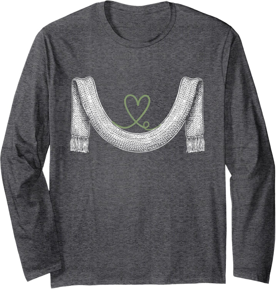 Knitter Knitting Long Sleeve T-Shirt - Adult Unisex Dark Heather Grey
