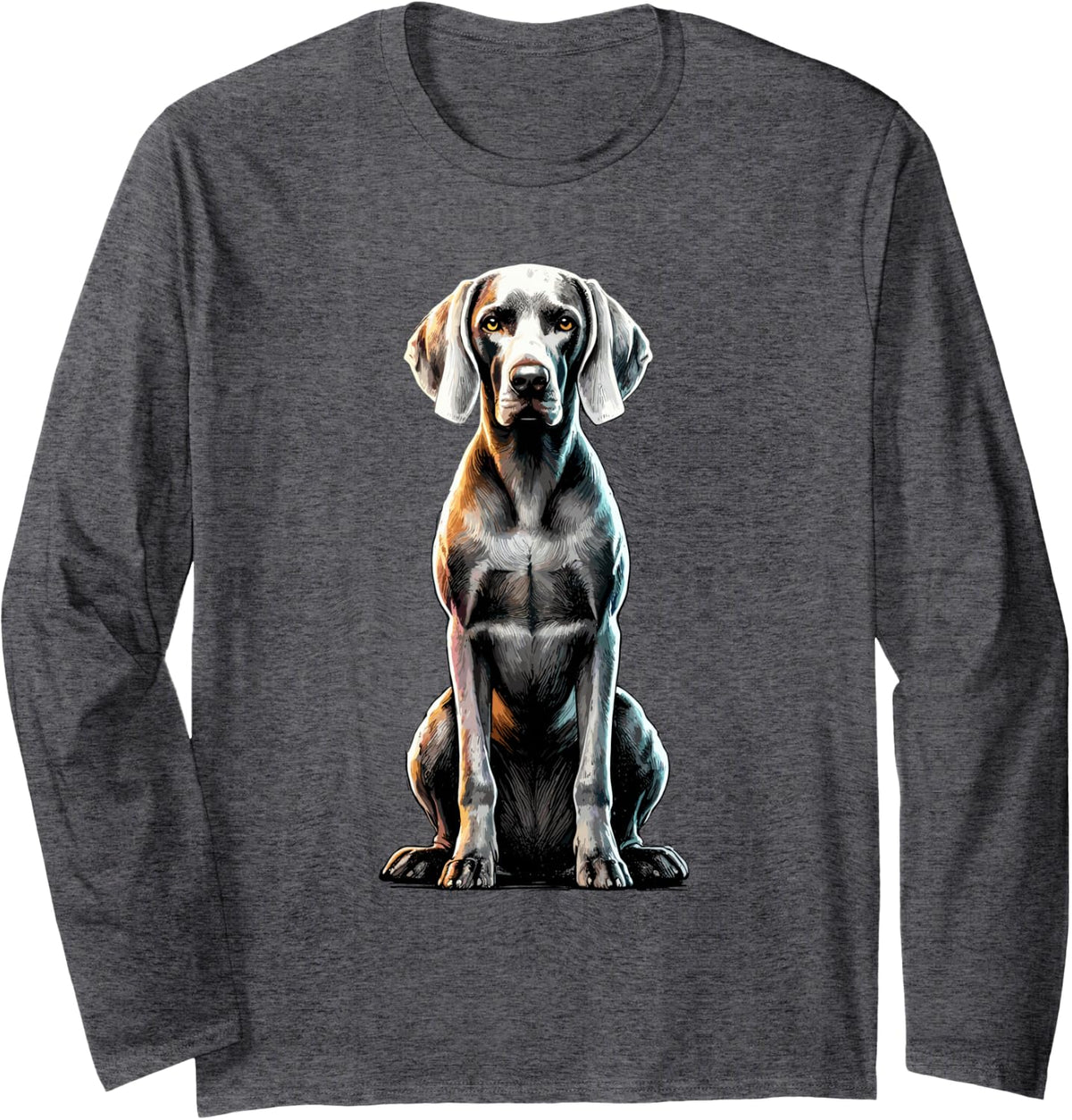 Weimaraner Weimaraners Long Sleeve T-Shirt - Adult Unisex Dark Heather Grey