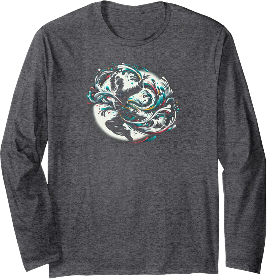 Martial Art Mastery Long Sleeve T-Shirt - Adult Unisex Dark Heather Grey