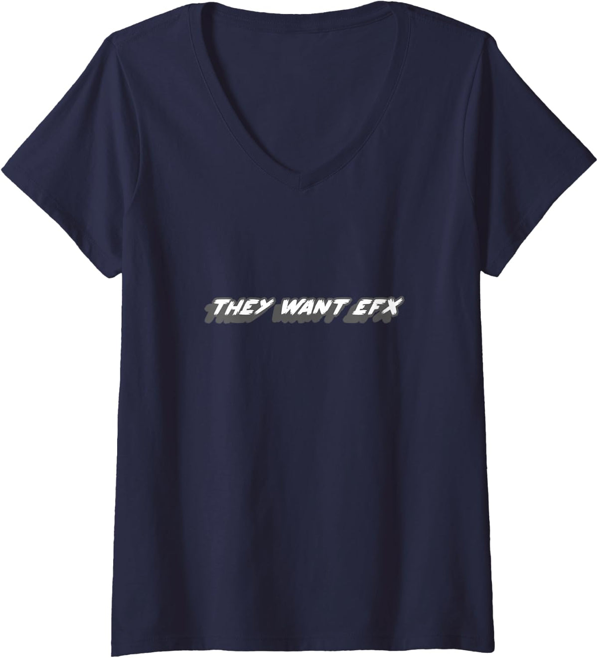 Women's They Want EFX | 80's and 90's Rap Song Music V-Neck T-Shirt - Navy Blue