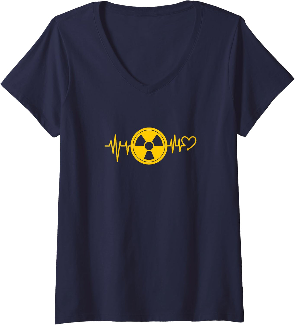 Women's Radiology Heartbeat Rad Tech Radiologist Xray Technician V-Neck T-Shirt - Navy Blue