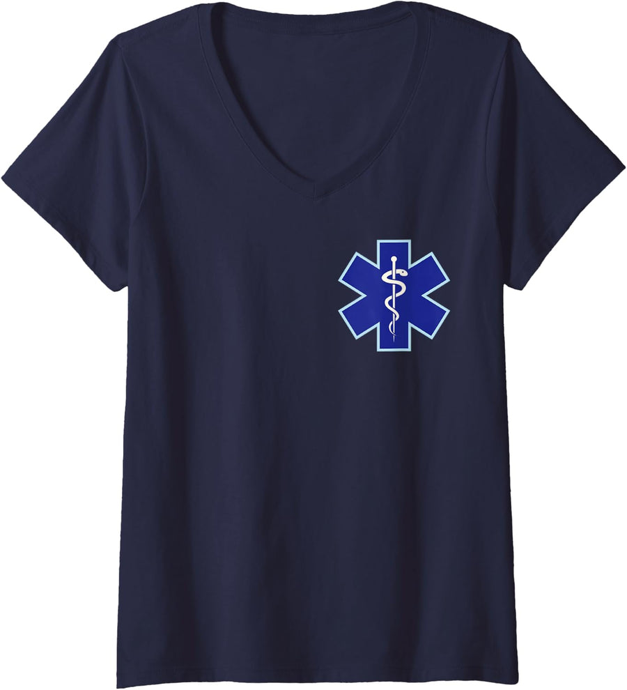 Women's Emergency Medical Technician EMT EMS Men Women Paramedic V-Neck T-Shirt - Navy Blue