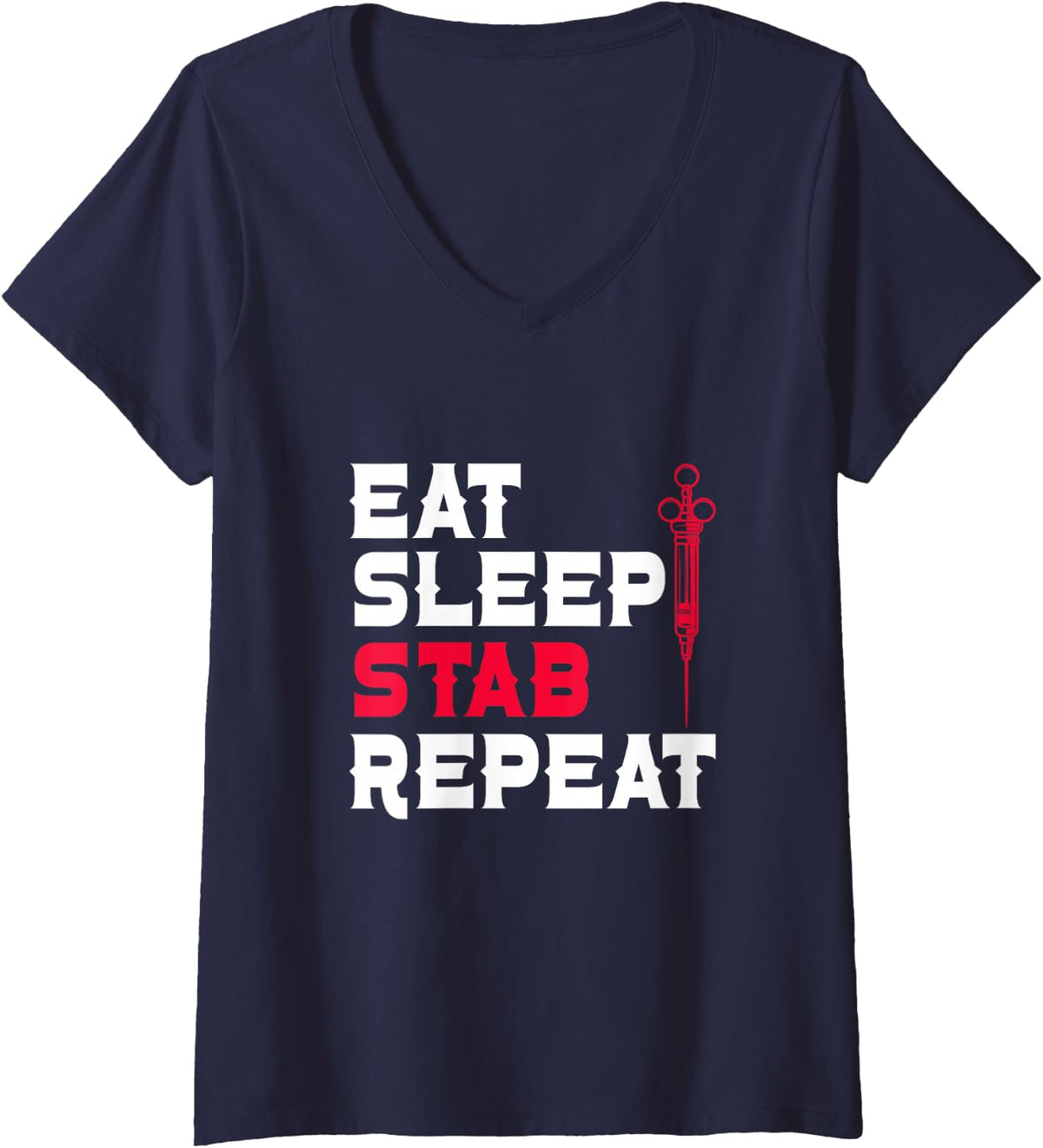 Women's Phlebotomist Tech Technician Phlebotomy Nurse V-Neck T-Shirt - Navy Blue