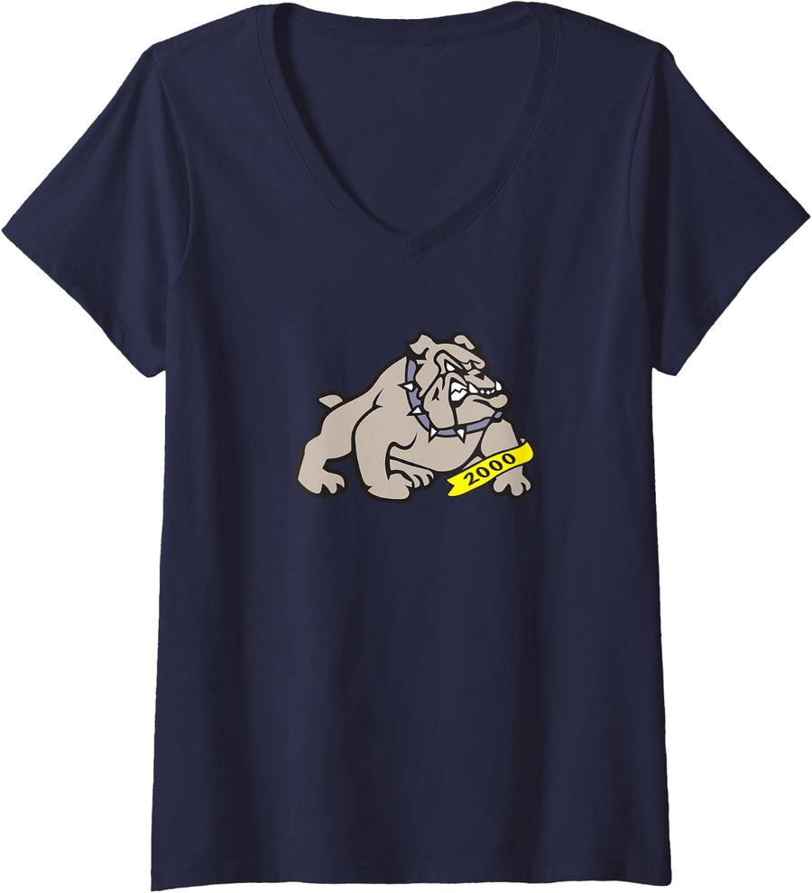 Women's Stone Bridge Bulldogs V-Neck T-Shirt - Navy Blue