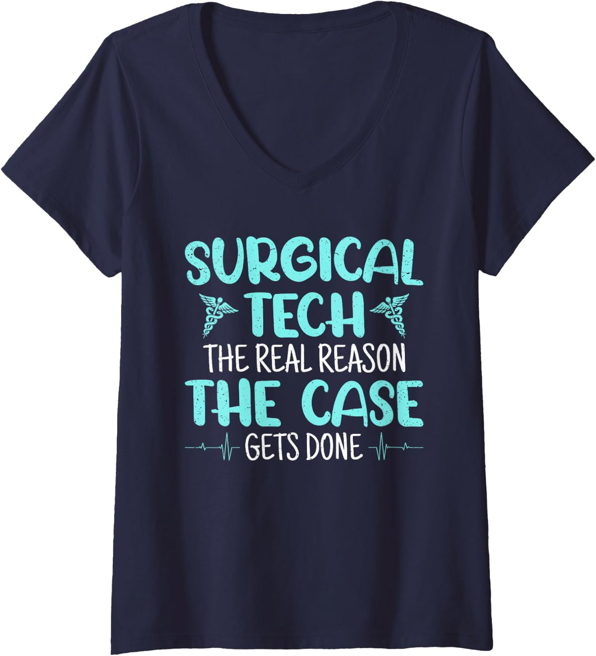 Women's Surgical Tech OR Tech Scrub Tech Surgical Technologist V-Neck T-Shirt - Navy Blue