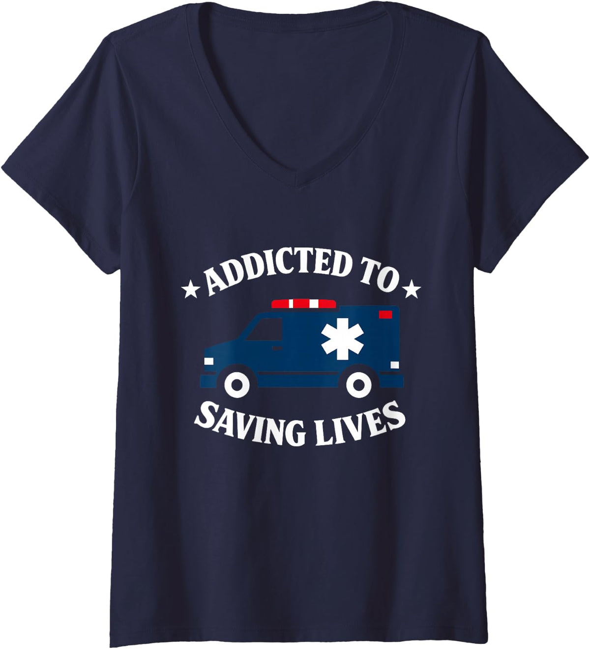 Women's Critical Care Paramedic Advanced EMT ALS Identity V-Neck T-Shirt - Navy Blue